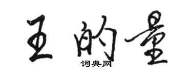 駱恆光王的量行書個性簽名怎么寫