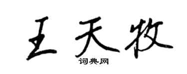 王正良王天牧行書個性簽名怎么寫