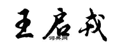 胡問遂王啟戎行書個性簽名怎么寫
