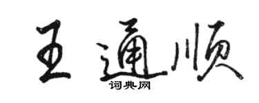 駱恆光王通順行書個性簽名怎么寫