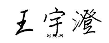 王正良王宇澄行書個性簽名怎么寫