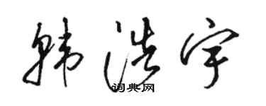 駱恆光韓浩宇草書個性簽名怎么寫