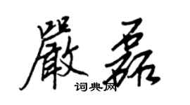 王正良嚴磊行書個性簽名怎么寫