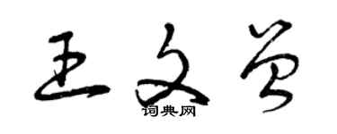 曾慶福王文曾草書個性簽名怎么寫