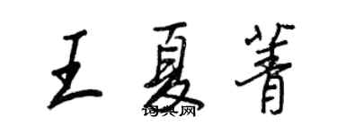 王正良王夏菁行書個性簽名怎么寫