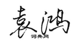 駱恆光袁鴻行書個性簽名怎么寫