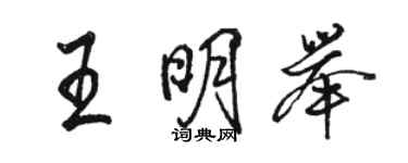 駱恆光王明舉行書個性簽名怎么寫