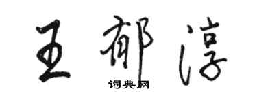 駱恆光王郁淳行書個性簽名怎么寫