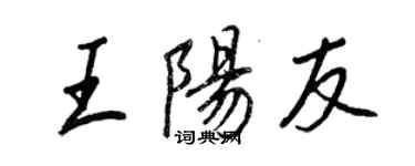王正良王陽友行書個性簽名怎么寫