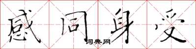 黃華生感同身受楷書怎么寫