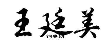 胡問遂王廷美行書個性簽名怎么寫