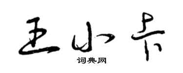 曾慶福王小卡草書個性簽名怎么寫