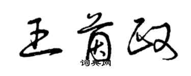 曾慶福王茵政草書個性簽名怎么寫