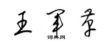 梁錦英王軍革草書個性簽名怎么寫