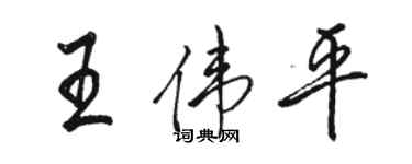 駱恆光王偉平行書個性簽名怎么寫