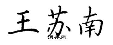 丁謙王蘇南楷書個性簽名怎么寫