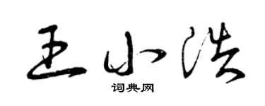 曾慶福王小浩草書個性簽名怎么寫