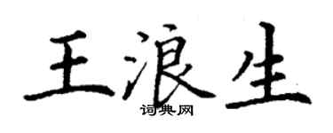 丁謙王浪生楷書個性簽名怎么寫