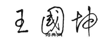 駱恆光王國坤草書個性簽名怎么寫