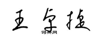 梁錦英王卓捷草書個性簽名怎么寫