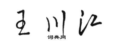 駱恆光王川江草書個性簽名怎么寫