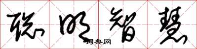朱錫榮聰明智慧草書怎么寫