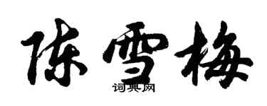 胡問遂陳雪梅行書個性簽名怎么寫