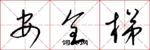 梁錦英安全梯草書怎么寫