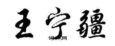 胡問遂王寧疆行書個性簽名怎么寫