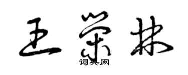 曾慶福王榮林草書個性簽名怎么寫