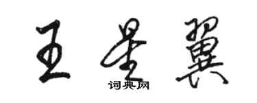 駱恆光王星翼行書個性簽名怎么寫