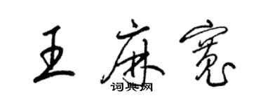 梁錦英王麻寬草書個性簽名怎么寫