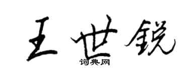 王正良王世銳行書個性簽名怎么寫