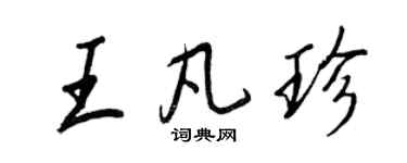 王正良王凡珍行書個性簽名怎么寫
