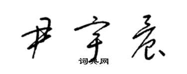 梁錦英尹宇晨草書個性簽名怎么寫