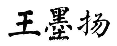 翁闓運王墨揚楷書個性簽名怎么寫