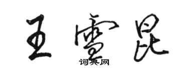 駱恆光王雪昆行書個性簽名怎么寫