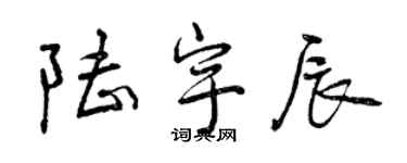 曾慶福陸宇辰行書個性簽名怎么寫