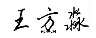 王正良王方淼行書個性簽名怎么寫