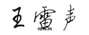 駱恆光王雷聲行書個性簽名怎么寫