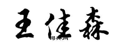 胡問遂王佳森行書個性簽名怎么寫
