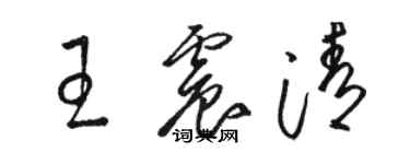 駱恆光王震清草書個性簽名怎么寫