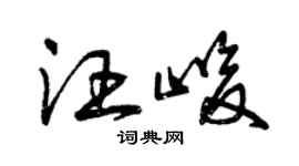 曾慶福汪峻草書個性簽名怎么寫