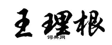 胡問遂王理根行書個性簽名怎么寫