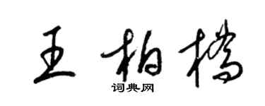 梁錦英王柏橋草書個性簽名怎么寫