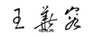 駱恆光王華容草書個性簽名怎么寫