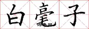 丁謙白毫子楷書怎么寫