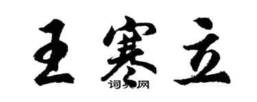 胡問遂王寒立行書個性簽名怎么寫