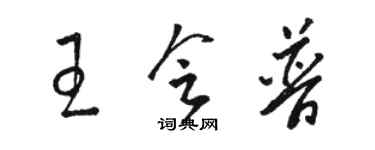 駱恆光王會普草書個性簽名怎么寫