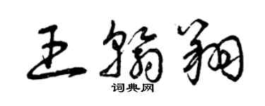 曾慶福王翰翔草書個性簽名怎么寫